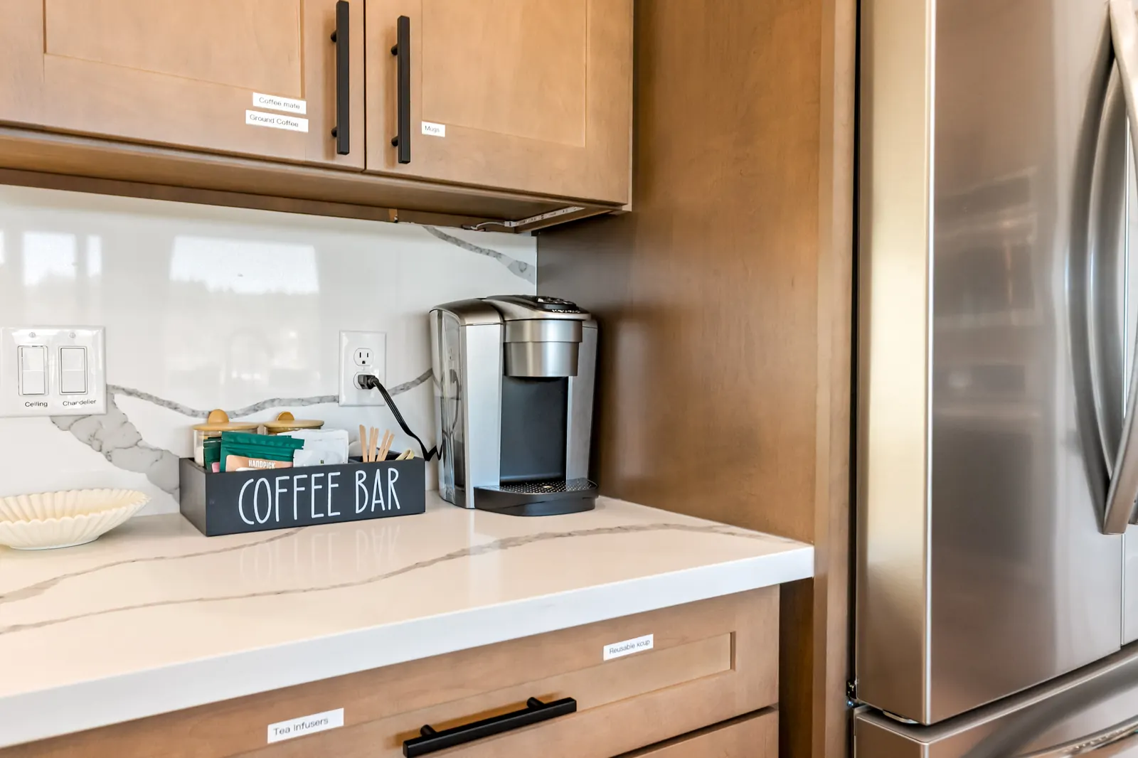 Coffee bar in the kitchen